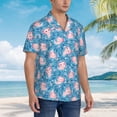 thumbnail image 3 of Fotbe happy baby axolotls Camisa Hawaiana para Hombre Unisex – Camisa Casual de Verano con Botones de Manga Corta de Algodón y Lino,Medium, 3 of 7