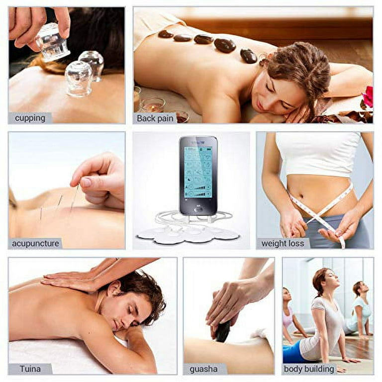 Tens Ohuhu electroestimulador muscular recargable con 16 modos y 12  almohadillas, pulso e impulso, terapia de masajes para aliviar el dolor en  la zona