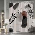thumbnail image 3 of Boho Shower Curtain Black Grey Plants Leaves Mid Century Modern Abstract Shower Curtains Decorative for Bathroom Waterproof Fabric Shower Curtain with Hooks 72x84 Inches, 3 of 6