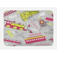 thumbnail image 1 of Train Bath Mat, Railway Station Composition Art in Energetic Colors, Plush Bathroom Decor Mat with Non Slip Backing, 29.5" X 17.5", Yellow Green Hot Pink, by Ambesonne, 1 of 2