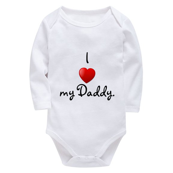 I Love My Daddy Newborn Outfit Boy Long Sleeve Boys Outfits White 6-9 Month Onesie