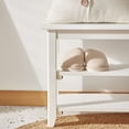 thumbnail image 4 of Vlush Shoe Rack Bench,3 Tier Wooden Storage Bench, Shoe Organizer or Entryway Bench, Good Load Bearing, Ideal for Entryway Hallway Living Room and Corridor(White 47.2"), 4 of 5
