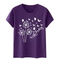 thumbnail image 4 of Blouses pour Femmes, Mode Féminine Imprimé Manches Courtes Blouse Drôle Col Rond T-Shirt Tops, 4 of 4