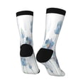 thumbnail image 3 of Goofa Pale Blue Lotus Flowers Printed Men's Crew Socks, Soft Durable Breathable Moisture-Wicking with Odor Control Cotton socks, 3 of 9