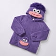 thumbnail image 4 of Unisex Big Mouth Monster Hoodie Funny Plush Oversized Halloween Pajamas Fuzzy Holiday Pullover Tops Purple Pink, 4 of 7