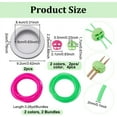 thumbnail image 2 of 4 Pcs Stitch Stopper Set 2 Colors Oval 2-Hole Plastic Cord Locks with 6m Round Silicone Cord Crochet Supplies Needle Tip Stoppers for Hand Knitting DIY Spring Green/Fuchsia Colorful, 2 of 9