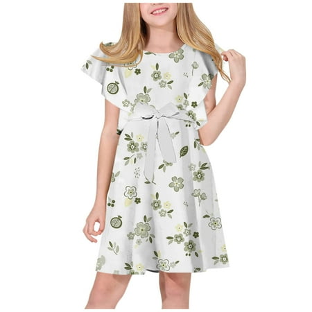 

pop seller Summer Trend Casual Digital Printed Dress Children s Strapping Princess Dress