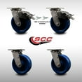 thumbnail image 2 of 6 Inch 316SS Solid Poly Caster Set with Delrin Bearings 2 Swivel Locks 2 Brakes, 2 of 2