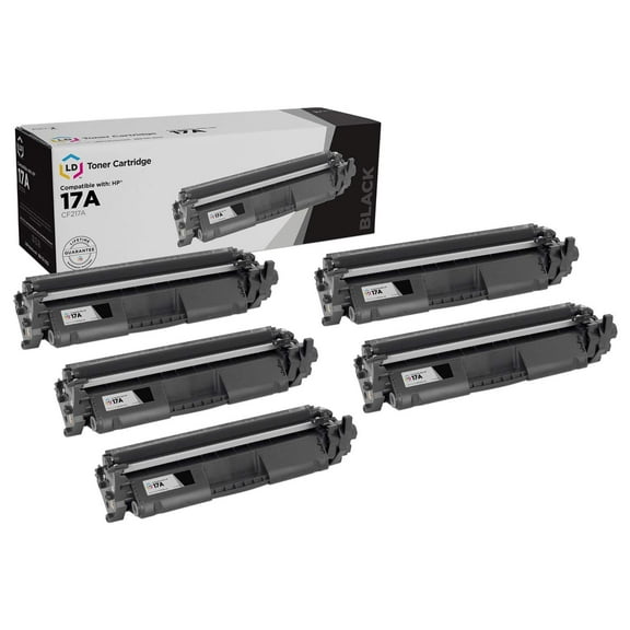 LD Compatible Toner Cartridge Replacement for HP 17A CF217A (Black, 5-Pack)