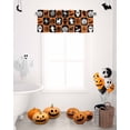 thumbnail image 6 of Halloween Valances for Windows Funny Pumpkin Bat Ghosts Window Curtain Rod Pocket Orange Buffalo Check Holiday Window Treatment Decor Valances for Kitchen Living Room Bedroom 54x18in, 6 of 7