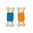 thumbnail image 5 of 6" Giggle Bones Tough Dental Dog Toy Durable Unique Shape Texture Massages Gums (Blue), 5 of 6