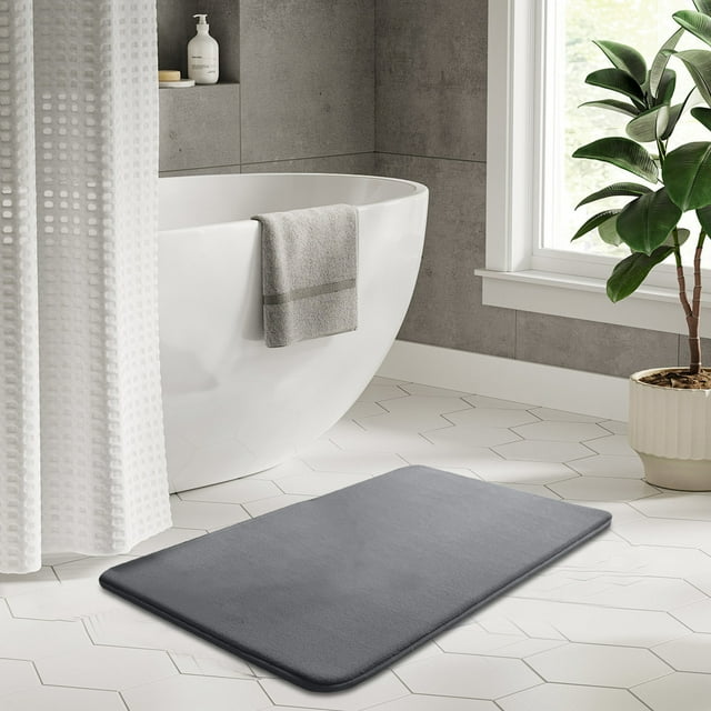 Remembrance Foam Flat Floor Mat, Bathroom Door Anti-Slip Carpet, Absorbent Floor Mat, Polyester Material, Soft Texture, Non-Slip Backing, Easy To Clean, Multi-Purpose For Laundry Room And Kitchen