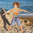 thumbnail image 3 of FORMRS Boys Rash Guard Short Sleeves Swim Shirt Quick Dry UPF 50+ Sun Protection, Sizes 3-12T, Goldfish, 3 of 6
