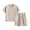 Beige, variant on Grblisyd Boys Girls 2 Piece Outfits Waffle Knit Short Sleeve Crew Neck Top and Shorts Set Athletic Summer Clothes for Girls Size 10-12 Years