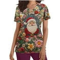 thumbnail image 2 of Wancir Christmas Scrub Tops Women Plus Size Scrub Shirt Nurse Uniforms Xmas Print Tunic Tops with Pockets, 2 of 5