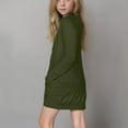 thumbnail image 4 of Breezora Girls Lightweight Open Front Cardigan Long Sleeve V Neck with Pockets Versatile Seasonal Layering Top 120 Size Blackish Green, 4 of 6