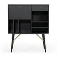thumbnail image 5 of Modrest Billy Modern Black Oak & Gold Tall Buffet, 5 of 5