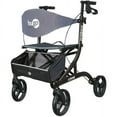 thumbnail image 2 of Hugo Explore Side-Fold Rollator Walker with Seat, Backrest and Folding Basket, Pearl Blk, 2 of 5