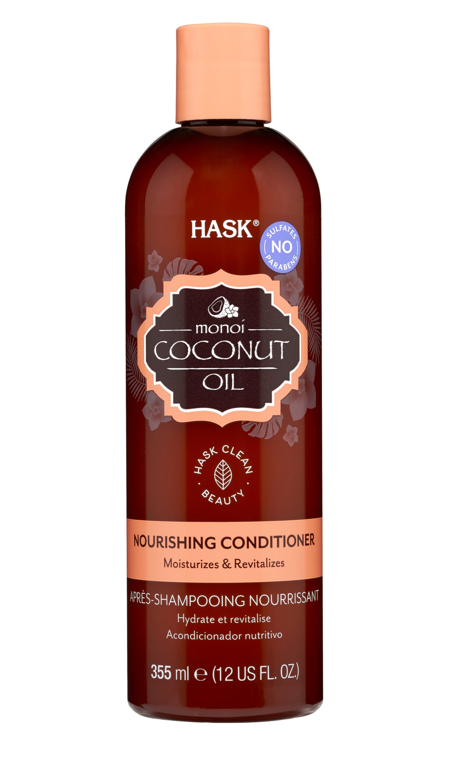 Hask Moisturizing nourishing Sulfate-Free Daily Conditioner with Monoi Coconut oil, 12 fl oz