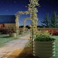 thumbnail image 3 of Bingirl Galvanized Vertical Garden Kit–Tall Arch Trellis+Raised Planter Boxes Metal Raised Beds (White), 3 of 7