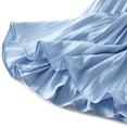 thumbnail image 4 of SWSMCLT Women's Pleated Skirt Chiffon Swing Elastic Smocked Shirred Waist Long A Line Tulle Skirts High Waisted Flowy Blue One Size, 4 of 5