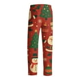 thumbnail image 4 of Fabrcox Christmas Xmas Santa Claus Printed Pajama Pants for Men Big and Tall Elastic Waist Drawstring Lounge Bottoms Straight Leg Casual Comfy Sleepwear with Pockets Watermelon Red M, 4 of 4