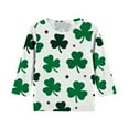 thumbnail image 6 of St.Patricks Day Shirts Kids Crew Neck 3/4 Sleeve Festival Print Pullover Tops Casual Loose Holiday Party Tees (11 Years, Green-P), 6 of 6