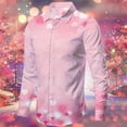 thumbnail image 2 of BlankRift Slim Fit Dress Shirts for Men Valentines Day Love Heart Print Lapel Button Up Shirt Men Regular Fit Casual Tops Date Night Outfit Lightweight Mens Dress Shirts Pink XXL, 2 of 3