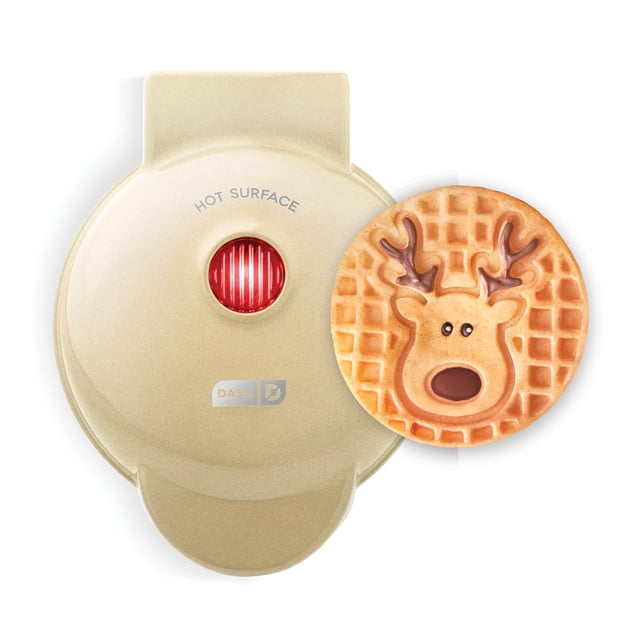 Dash Reneer Mini Waffle Maker: Waffles Festivos para el Desayuno, Plancha para Waffles Antiadherente de 4 Pulgadas