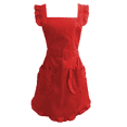 thumbnail image 1 of Delantal retro con volantes ajustable y bolsillos, para mujer de talla pequeña a grande, 1 of 5