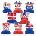 thumbnail image 5 of Loyerfyivos 9 Pieces Independence Day Honeycomb Ornament, Patriotic Table Centerpiece, 4th of July Honeycomb Centerpiece, 3-D Patriotic Table Decoration, 5 of 9