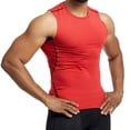 thumbnail image 6 of ZHOGXU Mens Tank Top Sleeveless Round Neck Solid Color Tight Base Fitness Training Running Quick Drying Basketball Vest For Daily Wear,Red,M, 6 of 6