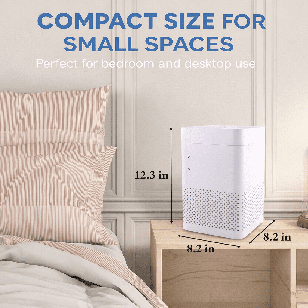 Airchoice  HEPA Air Purifier for Home and Pets, 2-Pack Air Cleaner for Small Bedroom and Office, Removes Dust and Pollen, Night Light, White