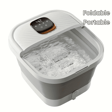 Foldable Portable Pedicure Foot Spa Bath Massager With Heat, Bubbles, Vibration And Red Light, Foot Spa Tub For Feet Mini Acupressure Massage Points Temperature Control