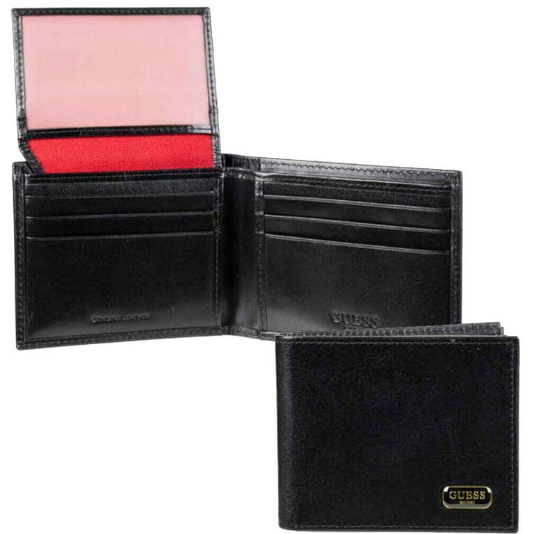  GUESS Men's Leather Trifold Wallet, Black Chavez, One