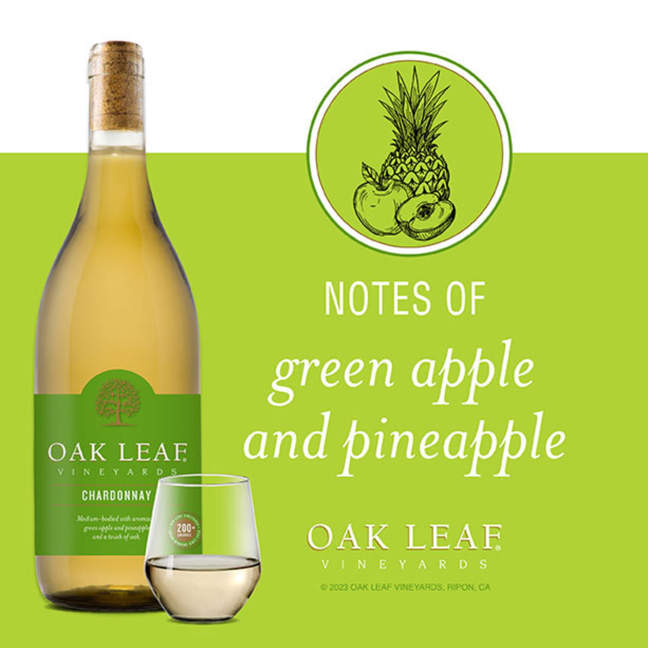 Oak Leaf Vineyards Chardonnay, White Wine, 750ml