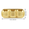 thumbnail image 2 of PENIKOKO 2-Pack Golden Divided Condiment Dish with Three Sections, Serving Plate Ideal for Restaurants and Business Use, 2 of 7