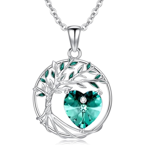 SISGEM Tree of Life Necklace 925 Sterling Silver Heart Tree of Life Jewelry Gift for Women