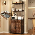 thumbnail image 2 of 70.8" Bakers Rack with Cabinet, Industrial Microwave Stand with Drawer & Wine Storage for Kitchen, 2 of 5