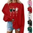 thumbnail image 5 of Turilly Christmas Sweatshirts Pullover for Women Fashion Printed Long Sleeve Top Loose Fit Sweatshirts Pink XL, 5 of 5