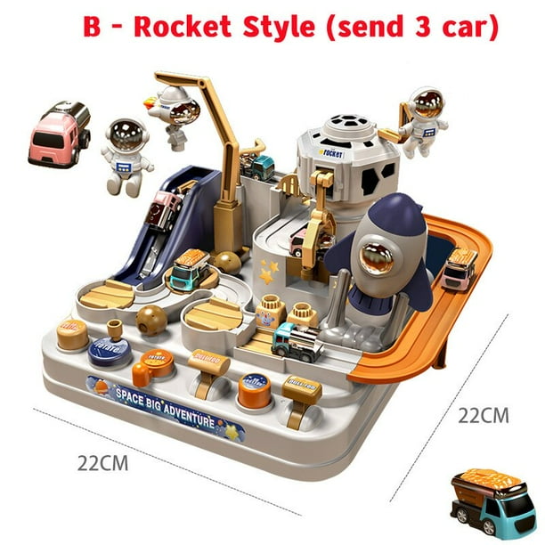 Juguetes de pista de coche Montessori para niños, juego de mesa de riel de carreras de aventura grande, modelo educativo, regalo de cumpleaños y Navidad