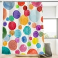 thumbnail image 3 of SPXUBZ Polka Dot Shower Curtain Kids Watercolor Rainbow Colorful 72"x72"inch Abstract Circles Children Girls Bath Curtain Geometric for Bathroom Bathtub Decor Polyester Fabric with 12 Shower Hooks, 3 of 5