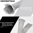 thumbnail image 4 of 1" Wide Stainless Steel Sleeving Braid Cable Wire Shielding Sleeve Ground Straps Protection Flat Metal Mesh Flexible Expandable Scalable Ribbon Wire for Protect Cable 13.12 Feet Silver, 4 of 9