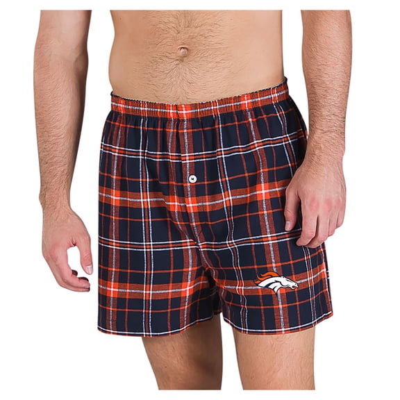 Men's Concepts Sport Navy/Orange Denver Broncos Ultimate Flannel Boxers