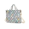 thumbnail image 7 of FORMRS Womens Corduroy Tote Bag Crossbody Shoulder Handbag with Pocket, Light Blue Shimmering Pattern, 7 of 7