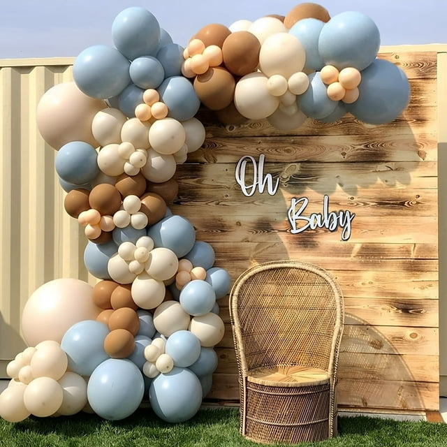 167Pcs Blue Balloon Garland Arch Kit Reusable Birthday Balloon Set Latex Ocean Blue Gold Balloons Prop Decoration Balloon Party Background Balloon for Wedding Party Birthday