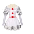 thumbnail image 2 of White Clown Dress Costume for Women, White Dress with Detachable Collar, Halloween Cosplay Outfit for Party, 2 of 5