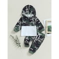 thumbnail image 2 of Bagilaanoe 2PCS Newborn Baby Boy Long Pants Set Camouflage Patchwork Long Sleeve Hoodie Pullover Tops + Sweatpants 6M 12M 18M 24M Infant Casual Sweatsuits, 2 of 9