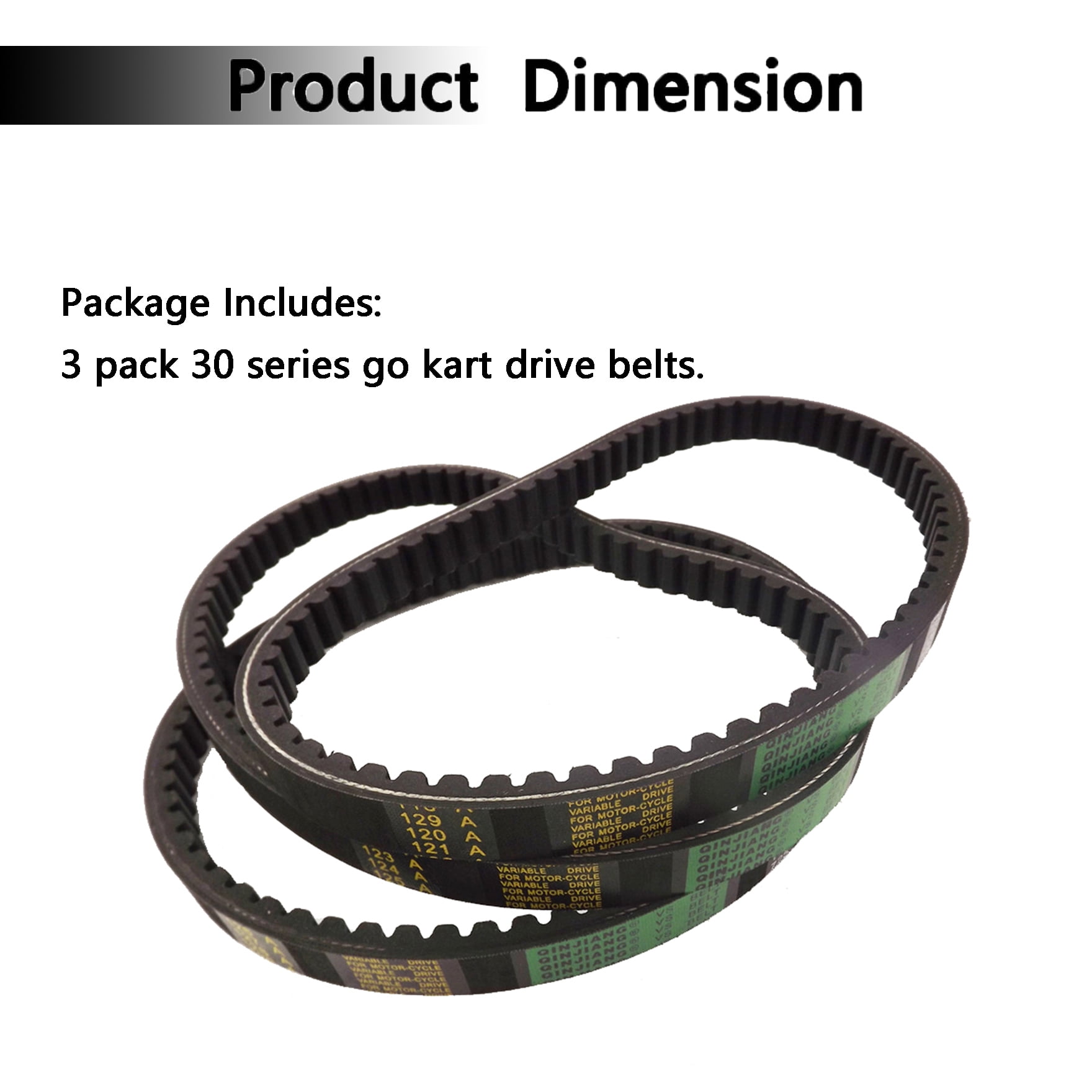 LABLT 3X Go Kart Drive Belts Fit for 30 Series Torque Converter Clutch Belts 18-725