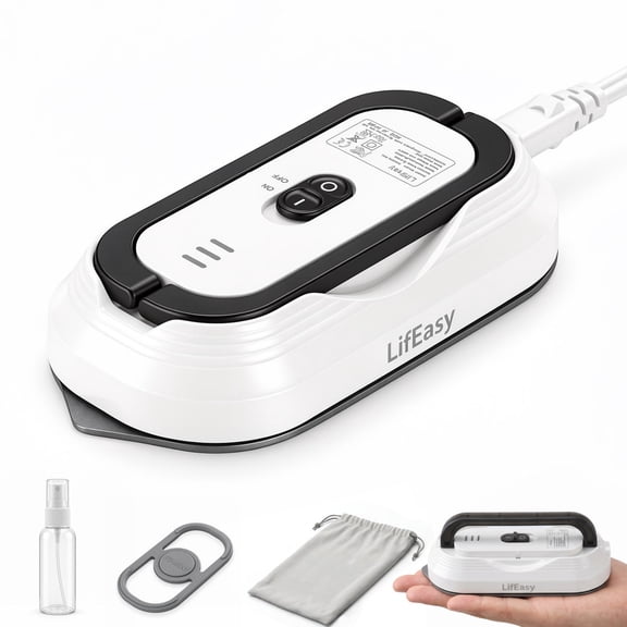 LifEasy Dual Voltage Mini Travel Iron, 100-230V Portable Clothes Steamer Iron with Foldable Handle & Fast 30s Heat for Worldwide Trips